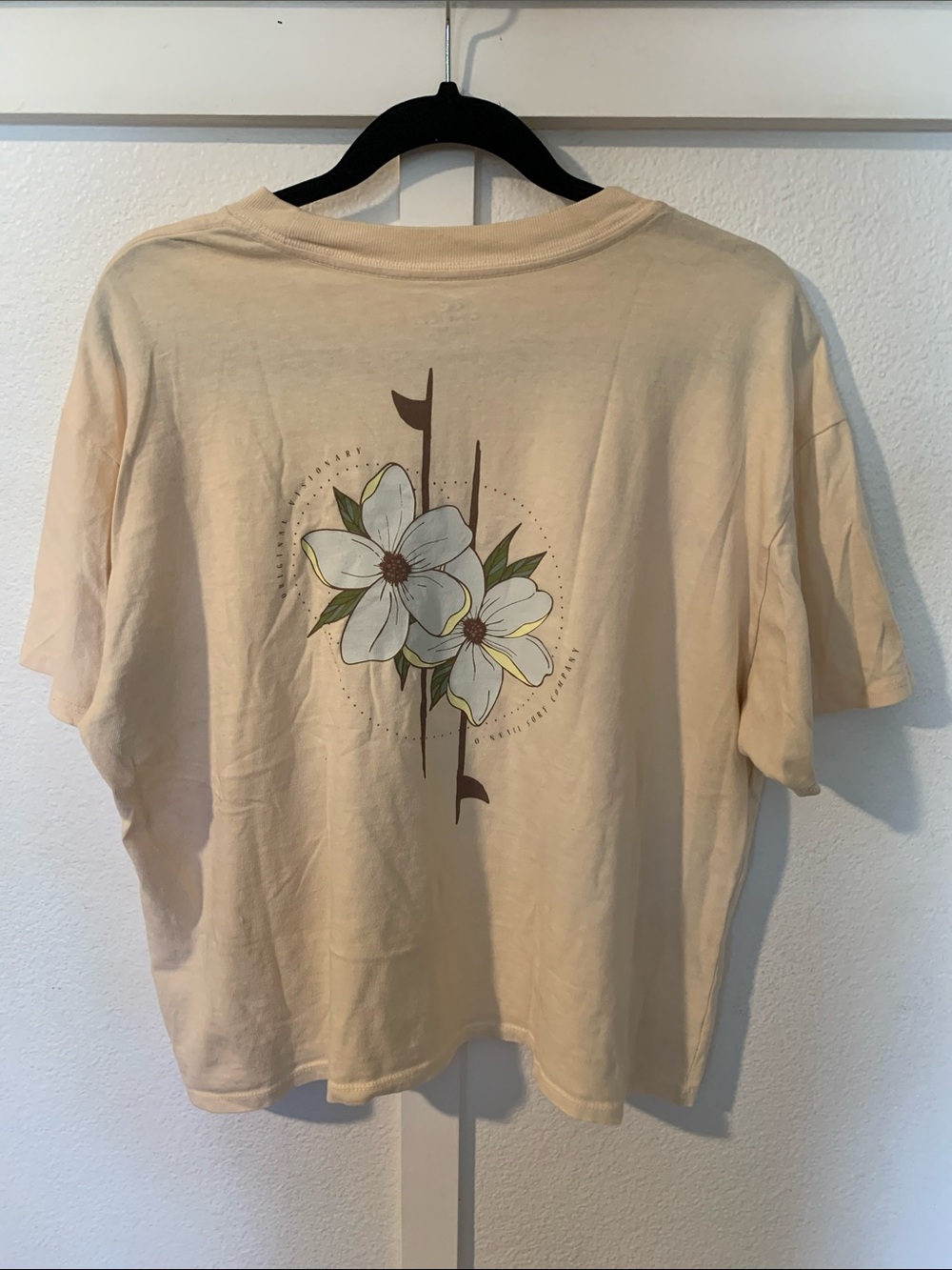 O'Neill Cream Floral Chest/Back Graphic Short Sleeve Tee - Picture 3 of 6